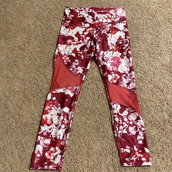 Under Armour Flower Print Compression / Heat Gear Leggings Size Medium - Picture 2 of 11